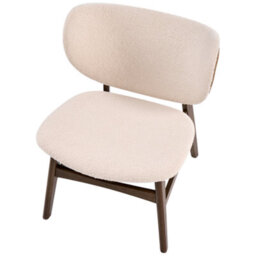 Wyld And Coco Arcadia Home Two-Tone Boucle Armchair, Rubberwood Legs, Beige-Brown Retro Traditional - thumbnail 7