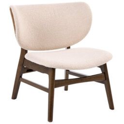 Wyld And Coco Arcadia Home Two-Tone Boucle Armchair, Rubberwood Legs, Beige-Brown Retro Traditional - thumbnail 4
