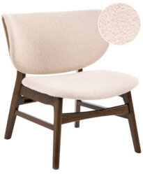 Wyld And Coco Arcadia Home Two-Tone Boucle Armchair, Rubberwood Legs, Beige-Brown Retro Traditional - thumbnail 3