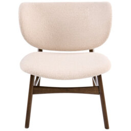 Wyld And Coco Arcadia Home Two-Tone Boucle Armchair, Rubberwood Legs, Beige-Brown Retro Traditional - thumbnail 1