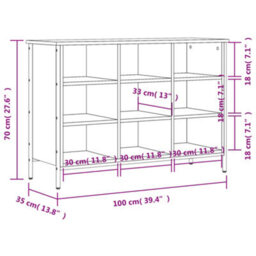 Walplus Shoe Cabinet Black 100X35X70 Cm Engineered Wood - thumbnail 9
