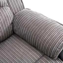 More4Homes Postana Manual High Back Jumbo Cord Fabric Recliner 2 Seater Sofa (Grey) - thumbnail 6