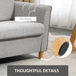 Wyld Haus Lovina Light Grey Compact 2-Seater Sofa With Wooden Legs And Armrests 141Cm - thumbnail 6