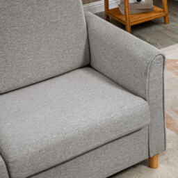 Wyld Haus Lovina Light Grey Compact 2-Seater Sofa With Wooden Legs And Armrests 141Cm - thumbnail 8