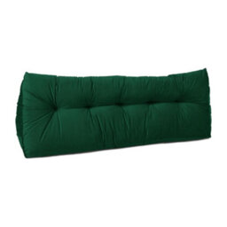 Lancashire Textiles Luxury Velvet Single Bed Triangular Wedge Bedroom Headboard Forest Green Cushion 20 X 50 X 90Cm