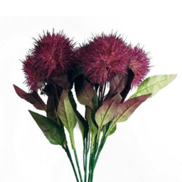 Pegdev - Pdl - Pack Of 6 X 70Cm Artificial Globe Thistle Flower Stems Purple Realistic Faux Floral Décor - thumbnail 1