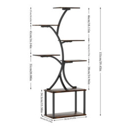 7 Tiers Metal Tree Shaped Plant Shelf Organizer Stand - thumbnail 2