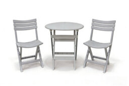 Alivio 3-Piece Folding Bistro Table & Chairs Set, Foldable Space-Saving Patio Furniture, Indoor Outdoor Dining Cafe Set (White) - thumbnail 6