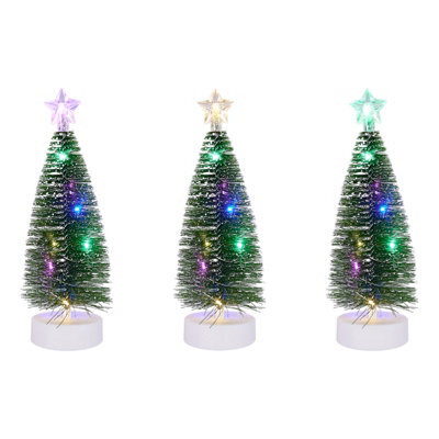 Living And Home 3-Piece Christmas Four-Color Light Glowing Christmas Tree Home Decoration - image 1