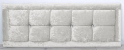 Comfy Deluxe 4Ft6 20Inch  White Crush Velvet Venice With Diamond Buttons
