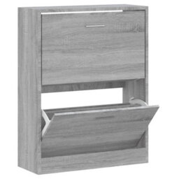 Berkfield Shoe Cabinet Grey Sonoma 63X24X81 Cm Engineered Wood - thumbnail 2