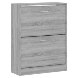 Berkfield Shoe Cabinet Grey Sonoma 63X24X81 Cm Engineered Wood - thumbnail 3
