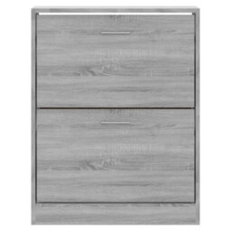 Berkfield Shoe Cabinet Grey Sonoma 63X24X81 Cm Engineered Wood - thumbnail 4