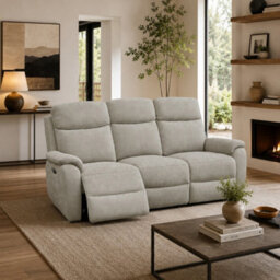Aspire Richmond 3 Seater Power Recliner Sofa, Chenille Grey - thumbnail 2