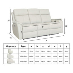 Aspire Richmond 3 Seater Power Recliner Sofa, Chenille Grey - thumbnail 8