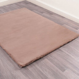 Faux Fur Beige Plain Shaggy Polyester Easy To Clean Rug For Living Room And Bedroom-80Cm X 150Cm - thumbnail 2