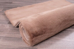 Faux Fur Beige Plain Shaggy Polyester Easy To Clean Rug For Living Room And Bedroom-80Cm X 150Cm - thumbnail 7