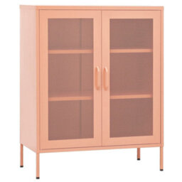 Vidaxl Storage Cabinet Pink 80X35X101.5 Cm Steel - thumbnail 2