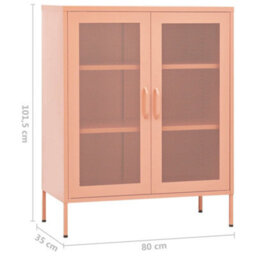 Vidaxl Storage Cabinet Pink 80X35X101.5 Cm Steel - thumbnail 9