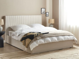 Beliani Ottoman Bed Fabric Vion 160 X 200 Cm (Eu King Size) Light Beige - thumbnail 2