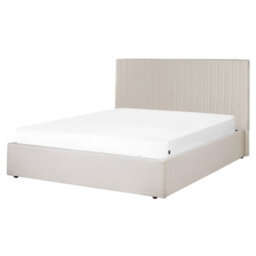Beliani Ottoman Bed Fabric Vion 160 X 200 Cm (Eu King Size) Light Beige - thumbnail 5