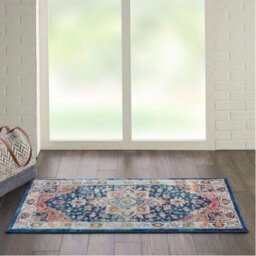 Blue/multi Rug, Floral Persian Rug, Stain-Resistant Traditional Luxurious Rug For Bedroom, & Dining Room-160Cm X 229Cm - thumbnail 2