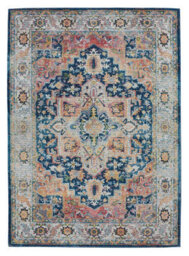 Blue/multi Rug, Floral Persian Rug, Stain-Resistant Traditional Luxurious Rug For Bedroom, & Dining Room-160Cm X 229Cm - thumbnail 1