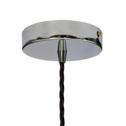 White Worcester Painted Dome Pendant Light With Nickel Lamp Holder And Black Twisted Cable - Se Home - thumbnail 2