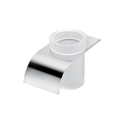 Plum&clay Jenna Wall Mounted Chrome Toothbrush Holder With Glass Tumbler