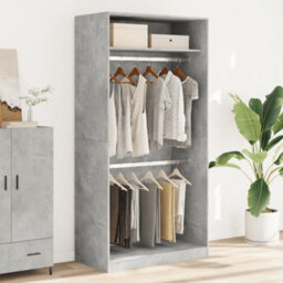 Berkfield Wardrobe Concrete Grey 100X50X200 Cm Engineered Wood - thumbnail 3