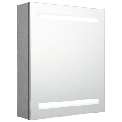 Berkfield Stylish Led Bathroom Mirror Cabinet Concrete Grey 50X14X60 Cm - image 1