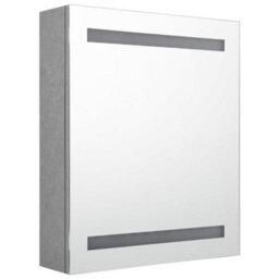 Berkfield Stylish Led Bathroom Mirror Cabinet Concrete Grey 50X14X60 Cm - thumbnail 3