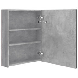 Berkfield Stylish Led Bathroom Mirror Cabinet Concrete Grey 50X14X60 Cm - thumbnail 5