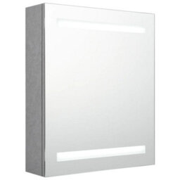 Berkfield Stylish Led Bathroom Mirror Cabinet Concrete Grey 50X14X60 Cm