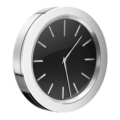 Smedbo Time - Clock In Polished Chrome/black Dial, Self-Adhesive - image 1