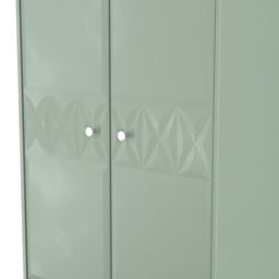 San Jose Ready Assembled Contemporary Matt Green 2 Drawer Tall Double Wardrobe (H)1960mm (W)740mm (D)520mm - thumbnail 5
