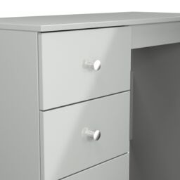 Yarmouth Ready Assembled Satin Grey 3 Drawer Non-Extendable Dressing Table (H)785mm (W)904mm (D)390mm - thumbnail 4