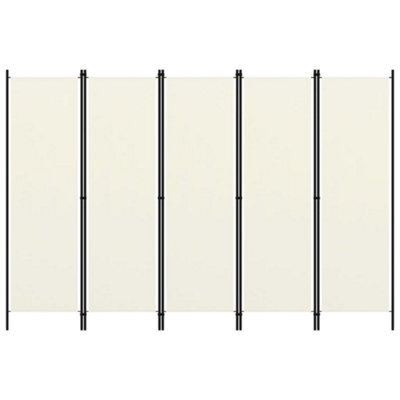 Berkfield 5-Panel Room Divider Cream White 250X180 Cm - image 1