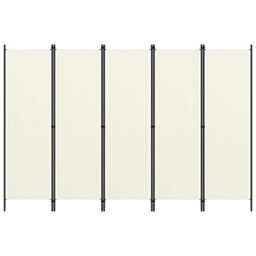 Berkfield 5-Panel Room Divider Cream White 250X180 Cm - thumbnail 1