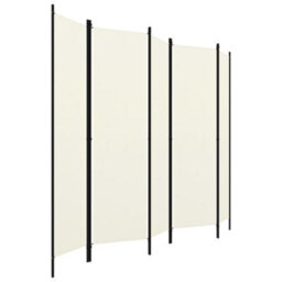 Berkfield 5-Panel Room Divider Cream White 250X180 Cm - thumbnail 3