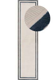 The Rugs Carmel Cream/blue Bordered Area Rug And Runner Non Shedding, Stain Resistant, Soft - thumbnail 9