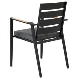 Beliani Set Of 4 Garden Chairs With Cushions Taviano Metal Black - thumbnail 8