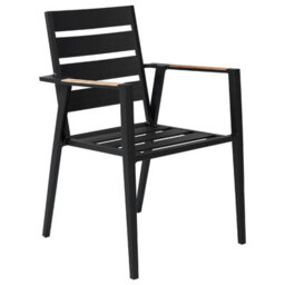Beliani Set Of 4 Garden Chairs With Cushions Taviano Metal Black - thumbnail 6