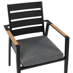 Beliani Set Of 4 Garden Chairs With Cushions Taviano Metal Black - thumbnail 9