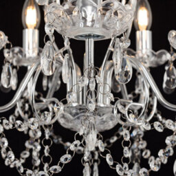 Valuelights Viscount 5 Way Silver Chrome Ceiling Light Chandelier With Lead Crystal Droplets - thumbnail 7