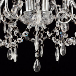 Valuelights Viscount 5 Way Silver Chrome Ceiling Light Chandelier With Lead Crystal Droplets - thumbnail 8