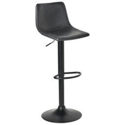 Wyld And Coco Ecolux Two Bar Stools Black Faux Leather Swivel Set Of 2 - Height Adjustable. - thumbnail 4