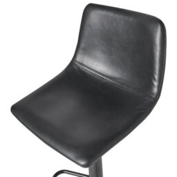 Wyld And Coco Ecolux Two Bar Stools Black Faux Leather Swivel Set Of 2 - Height Adjustable. - thumbnail 8