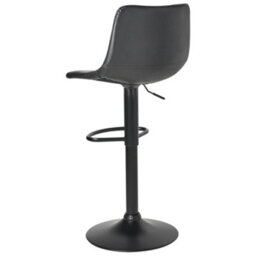 Wyld And Coco Ecolux Two Bar Stools Black Faux Leather Swivel Set Of 2 - Height Adjustable. - thumbnail 7