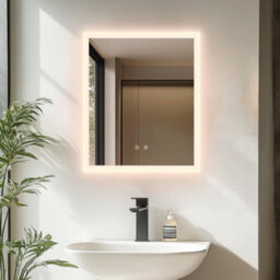 Luvodi 500X600mm Backlit Led Bathroom Mirror, Anti-Fog, 3 Colors Light, Dimmable Smart Makeup Mirror With Touch Switch - thumbnail 7
